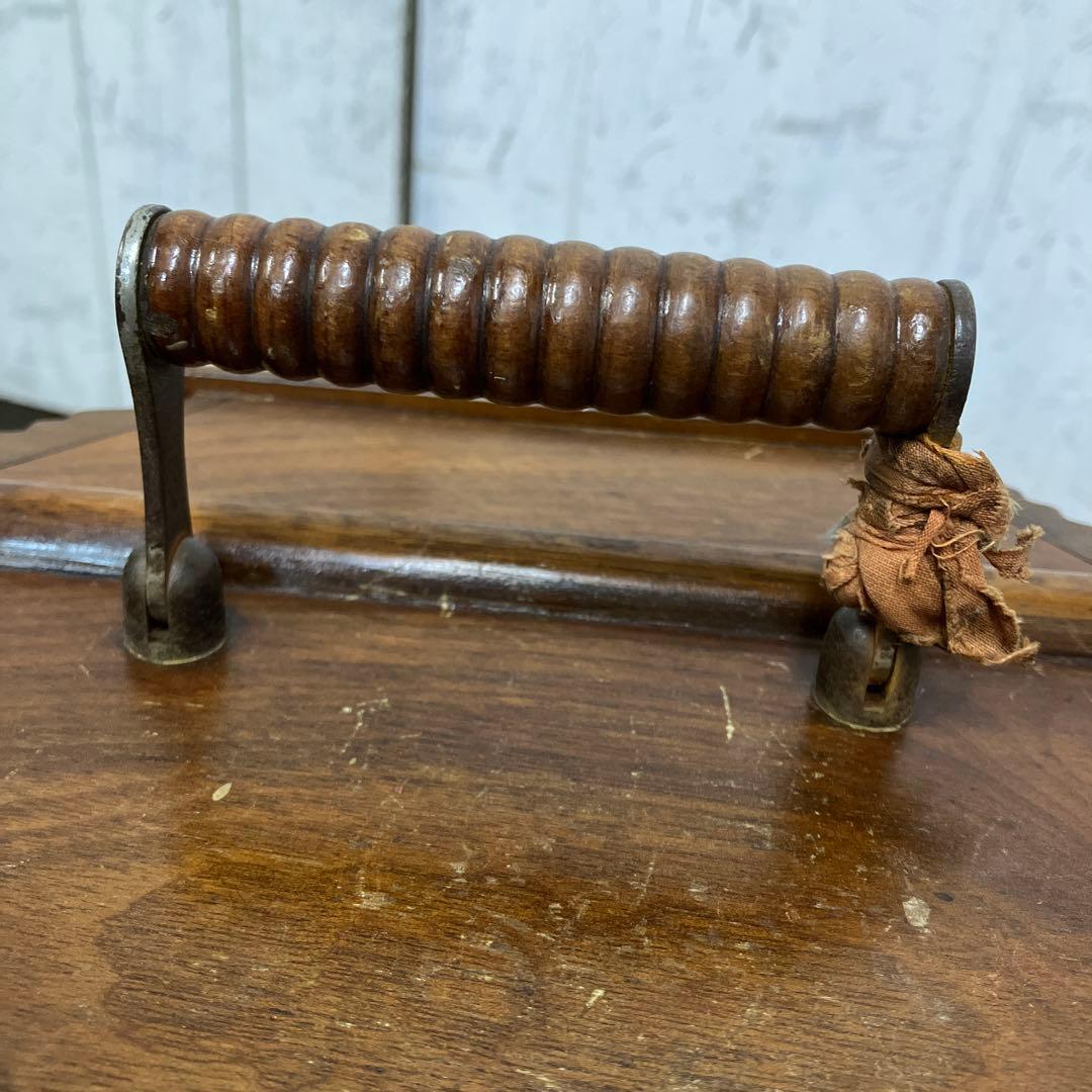 A-壁 昭和レトロ 木製ミシンケース ミシンカバー 収納ボックス 道具箱 木箱蓋