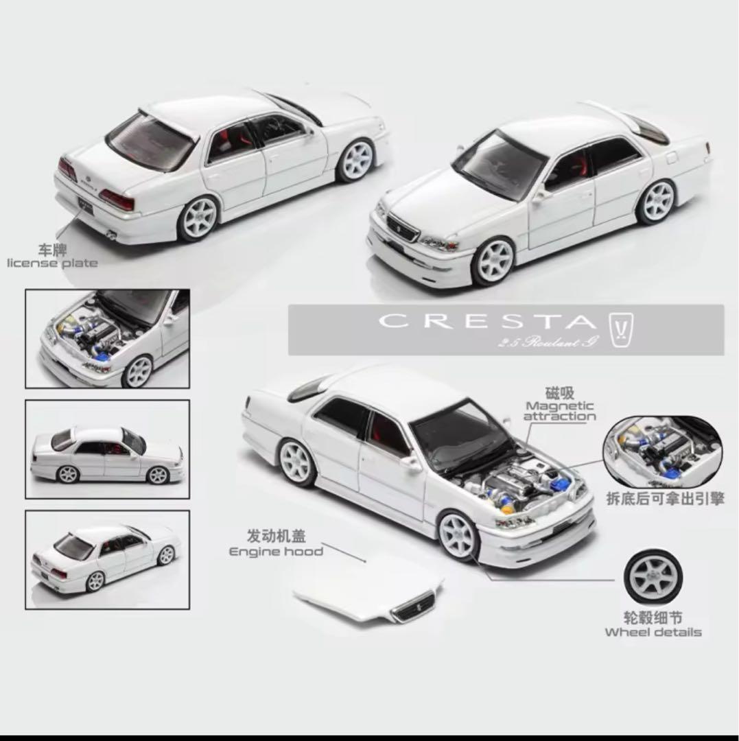 MORTAL 1/64 トヨタ クレスタ カスタム ドリ仕様 ホワイト