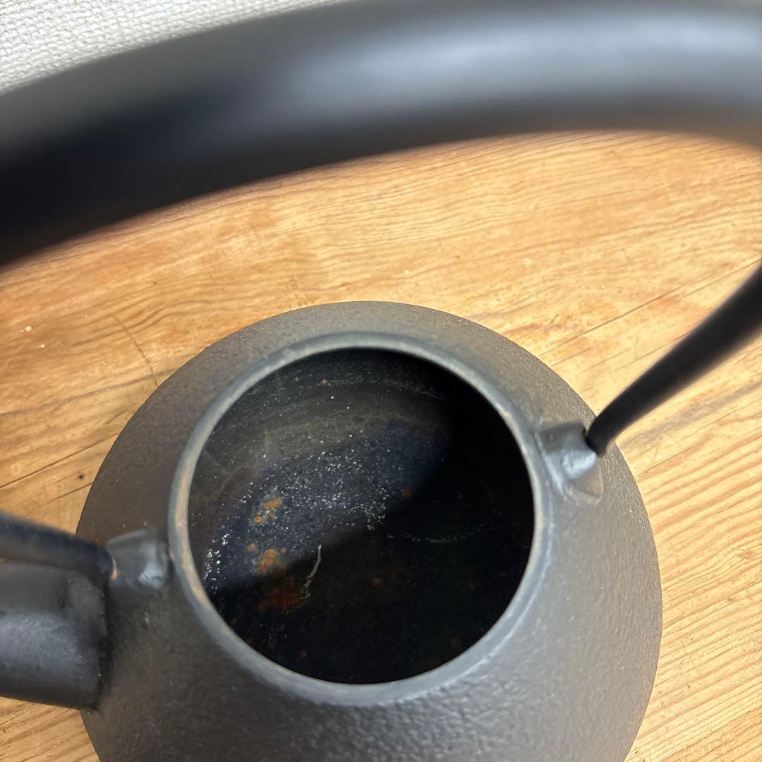 小笠原陸兆　鉄瓶　南部鉄器　やかん　末広　1L 美品
