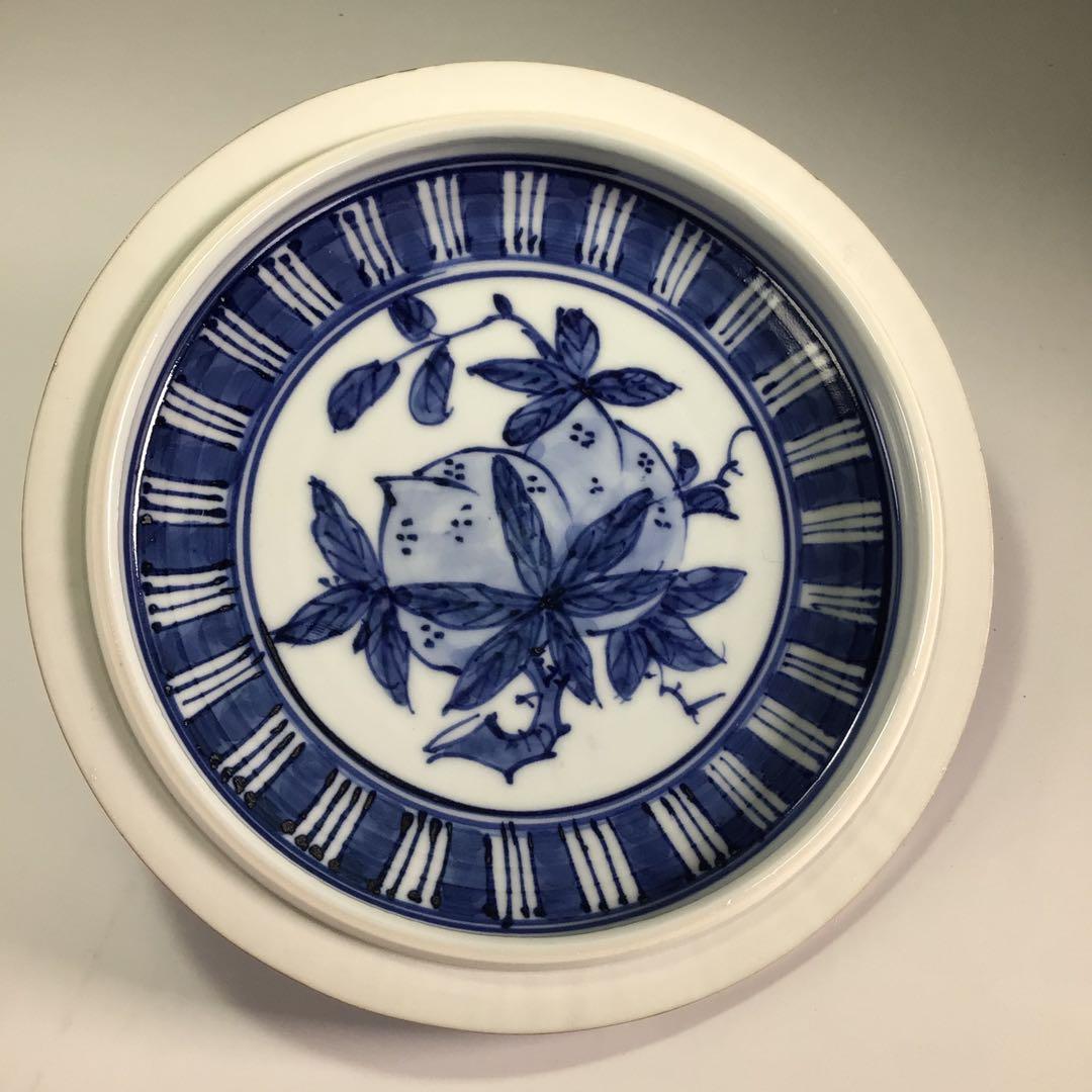 Ｐ８９０　水指　『平安　高野昭阿弥造』『染付祥瑞写』『蜜柑水指』　共箱　茶道具