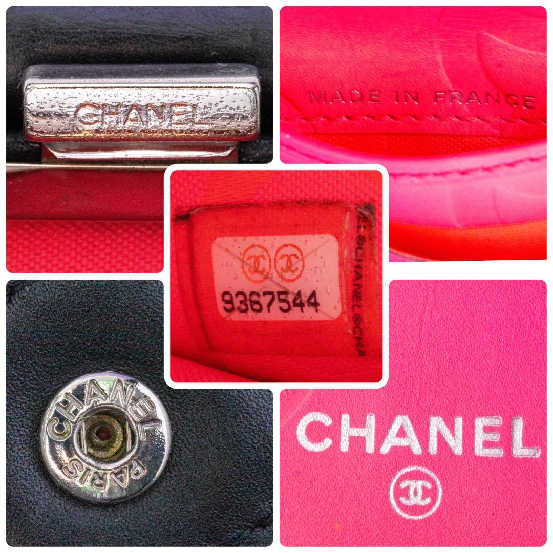 CHANEL シャネル 二つ折り 財布 カンボンライン ブラック