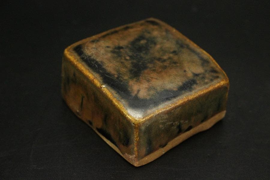 中国美術 鉄釉 茶 四方 茶壷 煎茶(AZ996)