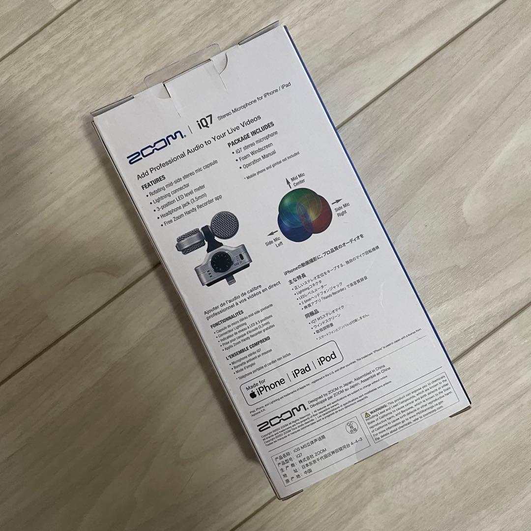 ZoomズームiQ7 プロフェッショナルステレオマイク/iPhone、iPad用