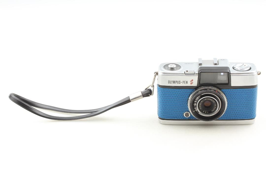 【整備済　美品】ブルー　OLYMPUS PEN S　ハーフカメラ #1358