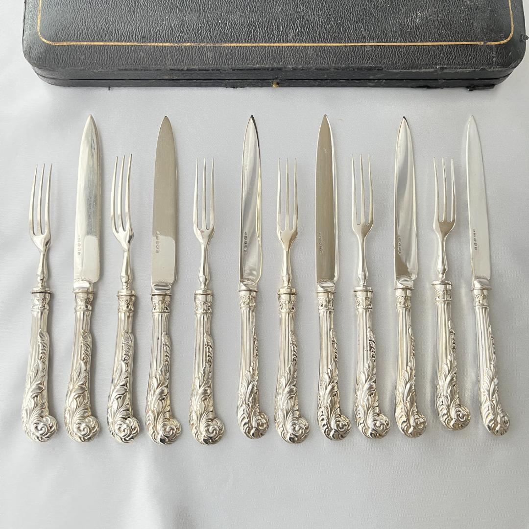 【Hamilton Laidlaw & Co 】アールヌーボー ナイフ/フォーク