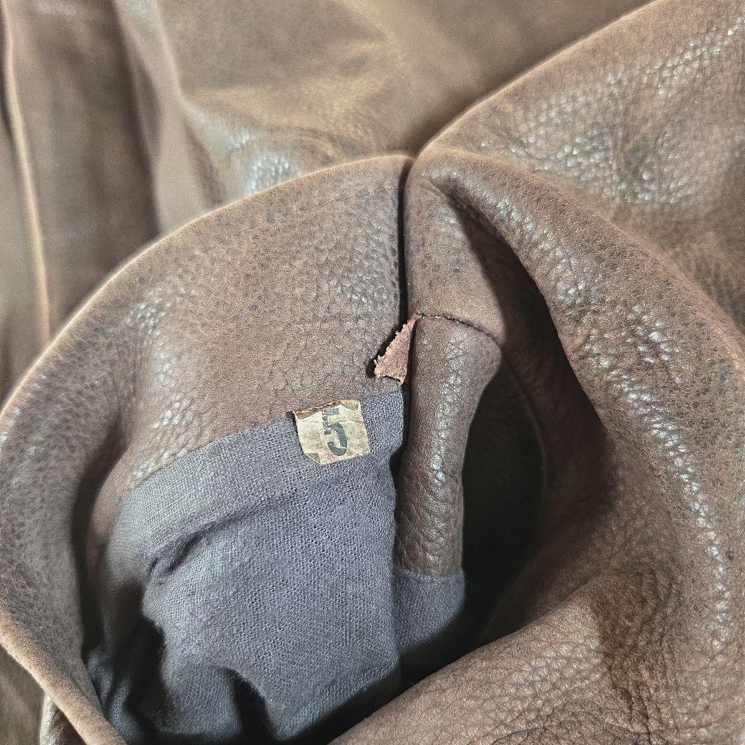 90s レザージャケット フェード シングルライダース 襟付き 肉厚 フェード