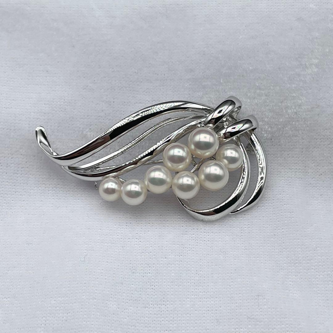 ミキモト アコヤ真珠 パール ブローチ 5.0mm-6.0mm SILVER