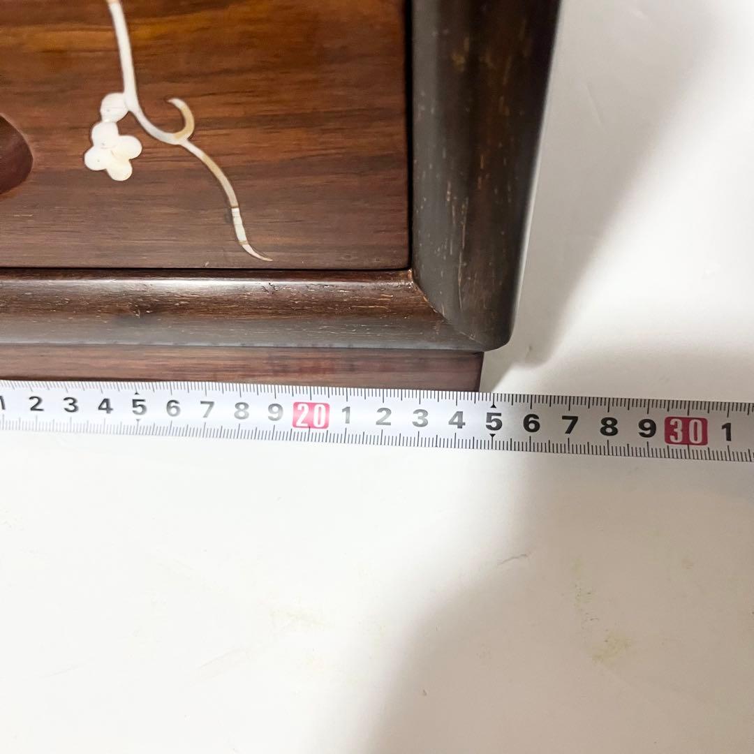 花梨 螺鈿家具 唐木 螺鈿細工 小引出し 3段 李朝 小型チェスト アンティーク