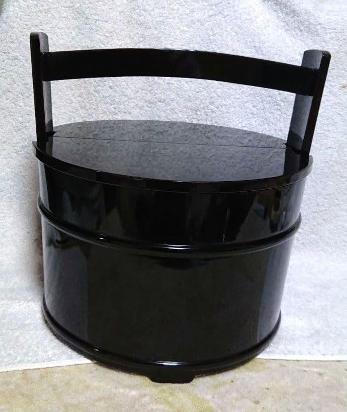 茶道具真塗手桶、水指 A383