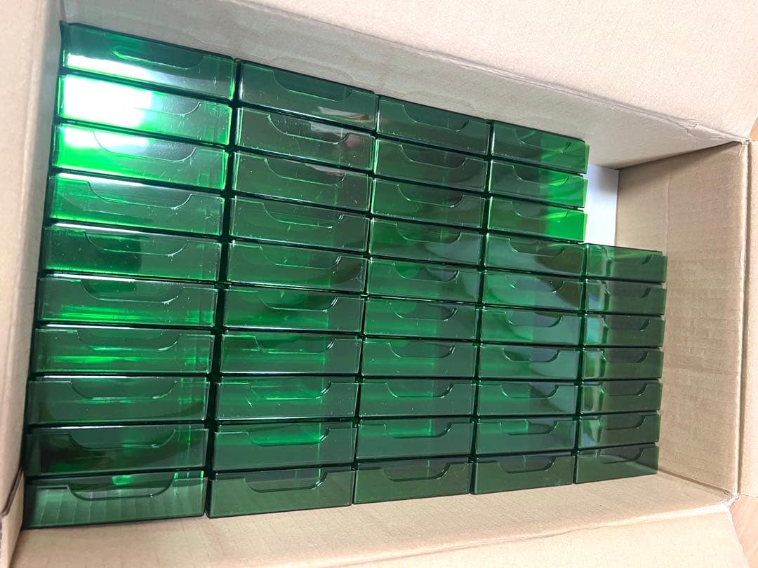 業務用 月印紙製品 名刺箱 プラスチックケース 標準グリーン 147個