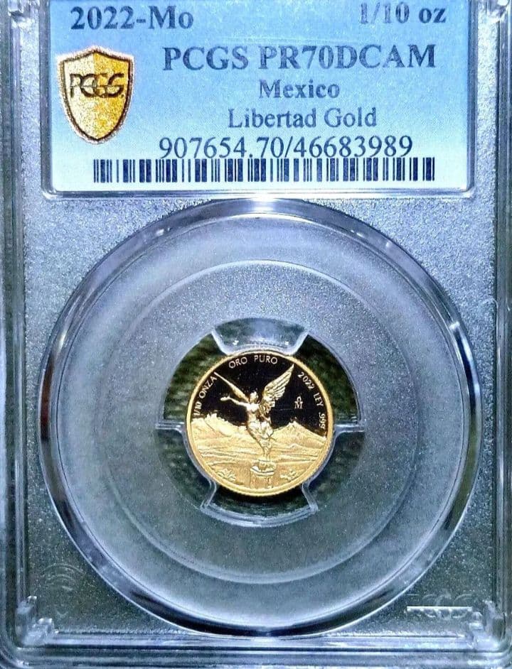 PCGS 2022 最高鑑定　PR70 DCAM 1/10oz　世界38枚
