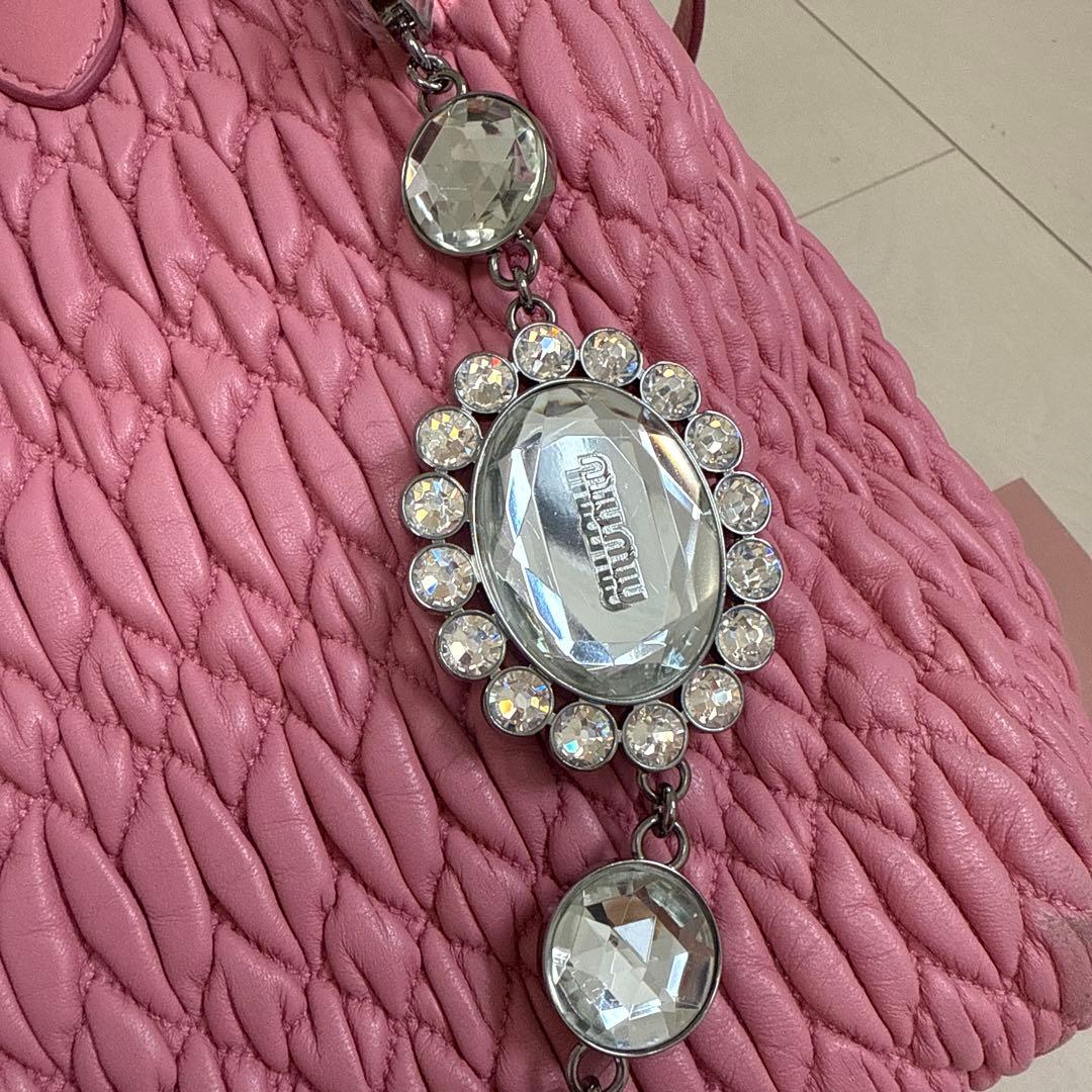 miu miu★ナッパクリスタル★バックピンク　マテラッセ
