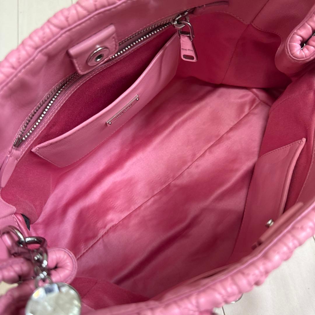 miu miu★ナッパクリスタル★バックピンク　マテラッセ