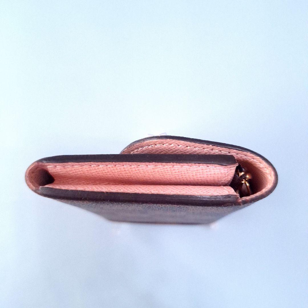 ルイヴィトン ポルトモネロザリ ダミエ 折り財布 ローズバレリーヌ