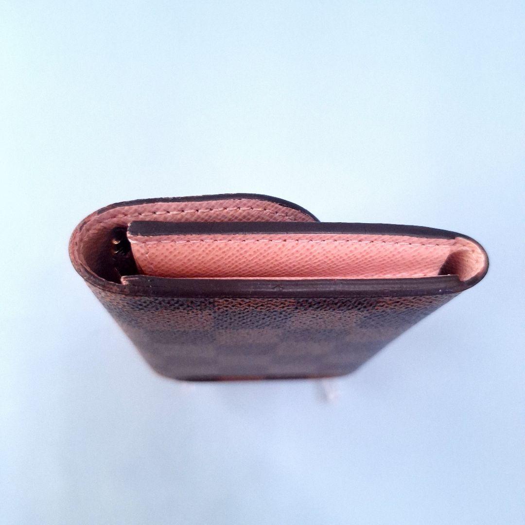 ルイヴィトン ポルトモネロザリ ダミエ 折り財布 ローズバレリーヌ