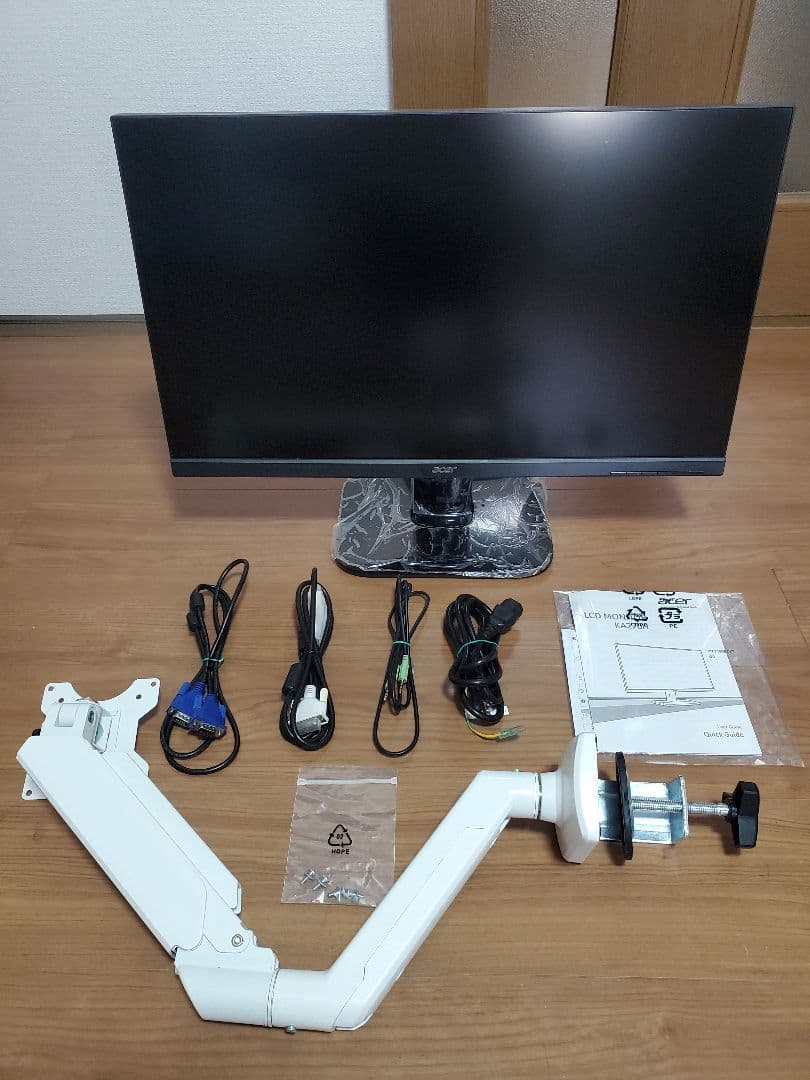 モニター　27インチ　acer　モニターアーム付き