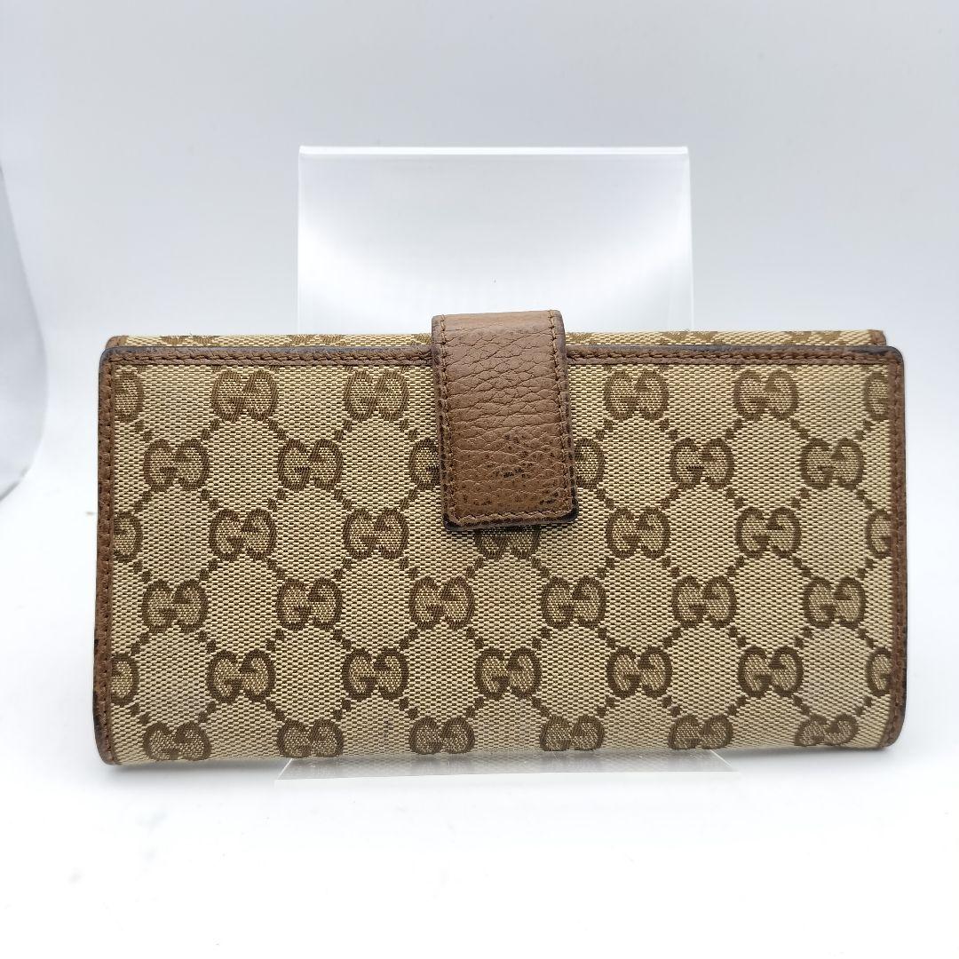 グッチ　長財布　財布　ウォレット　GGキャンバス　ブラウン