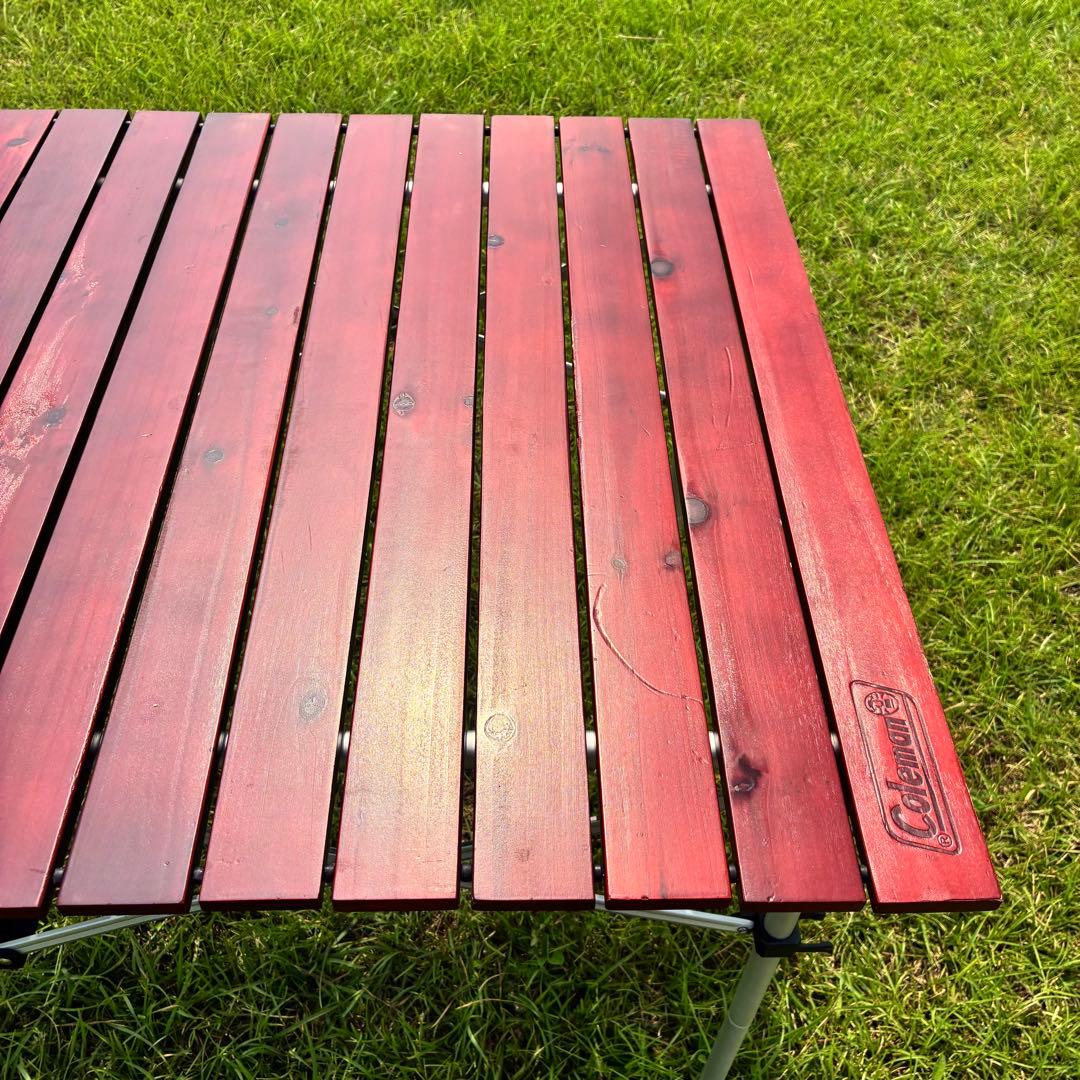 【使用感少】コールマン Coleman ウッドロールテーブル 廃盤カラー