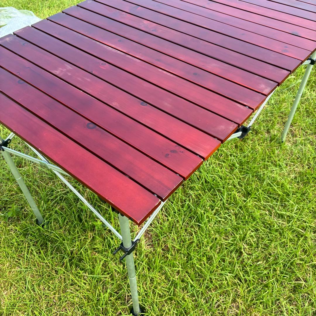 【使用感少】コールマン Coleman ウッドロールテーブル 廃盤カラー