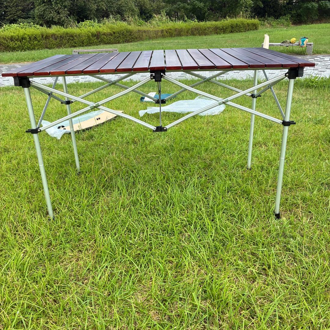 【使用感少】コールマン Coleman ウッドロールテーブル 廃盤カラー