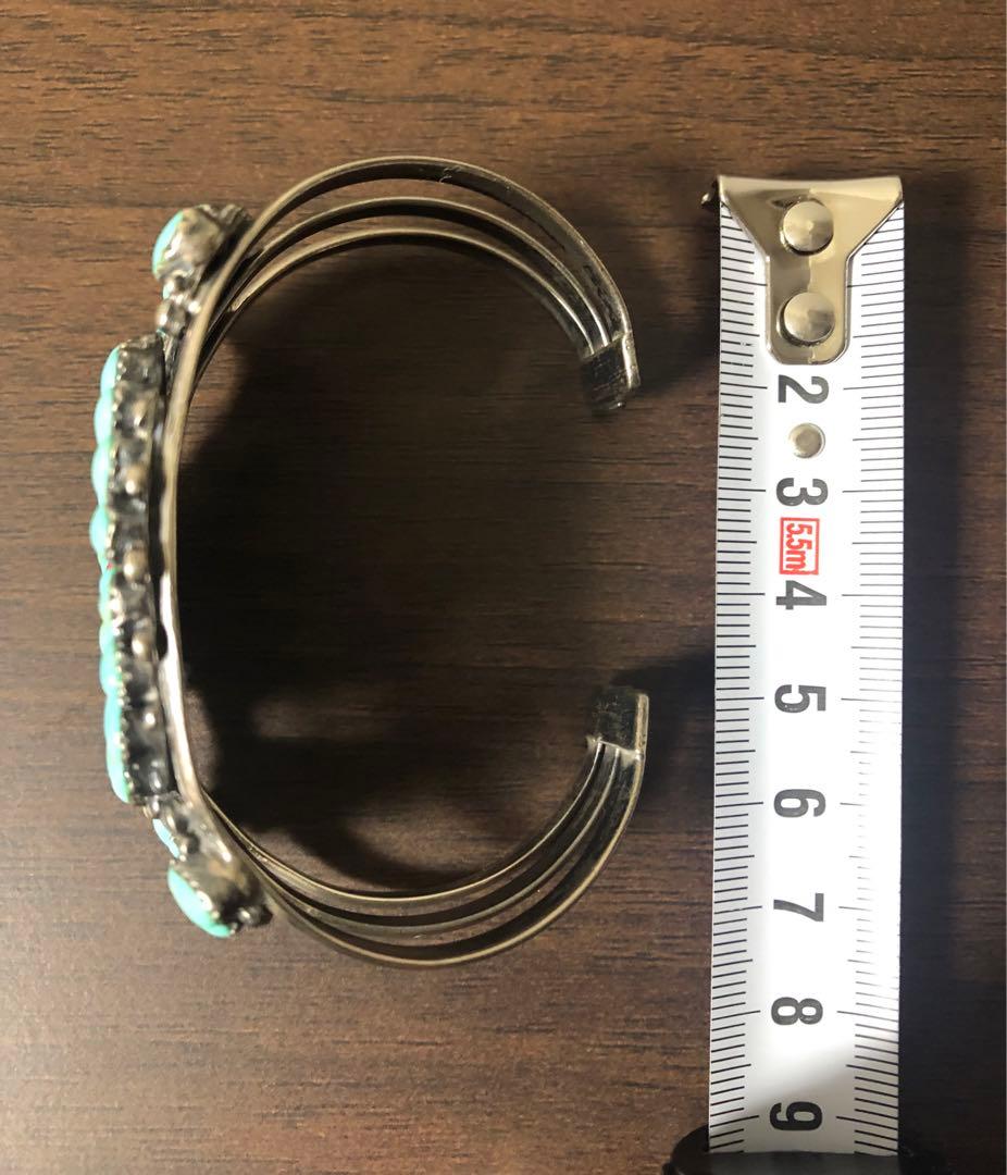 ターコイズ　インディアンジュエリー風バングル　シルバー925 ユニセックス