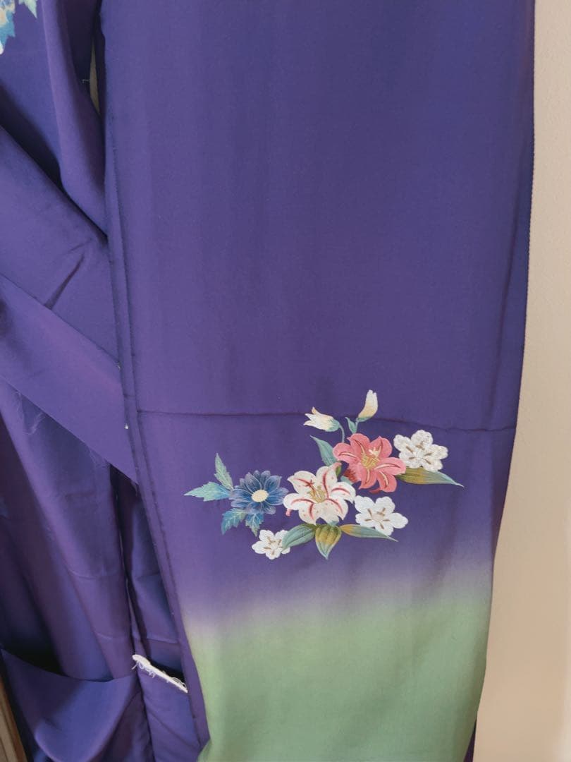 [未使用] 未仕立て 振袖 仮絵羽 刺繍 フラワーシーズン 着物 訪問着