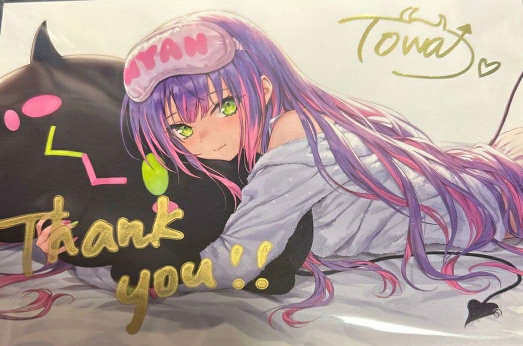 常闇トワ 箔押し複製サイン直筆メッセージ入りポストカード 誕生日記念2021