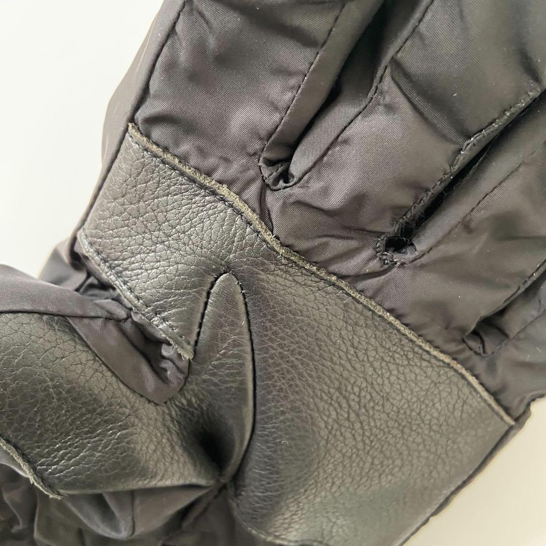 極美品　prada sport globe 耐久良　鹿レザー切り替え　中綿手袋