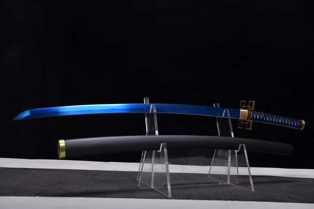 鬼滅の刃 時透無一郎 日輪刀 鑑賞用 武具 古兵器 黒石目鞘 本牛革柄巻