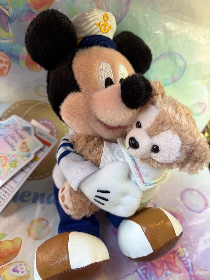 ミッキー　ダッフィー ぬいぐるみバッジ