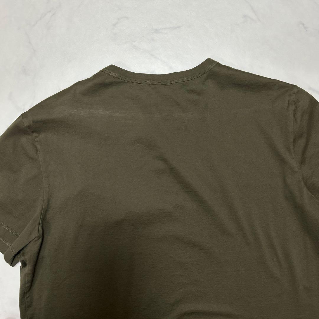 【美品】MONCLER カーキ　ダブルワッペン　Tシャツ Lサイズ