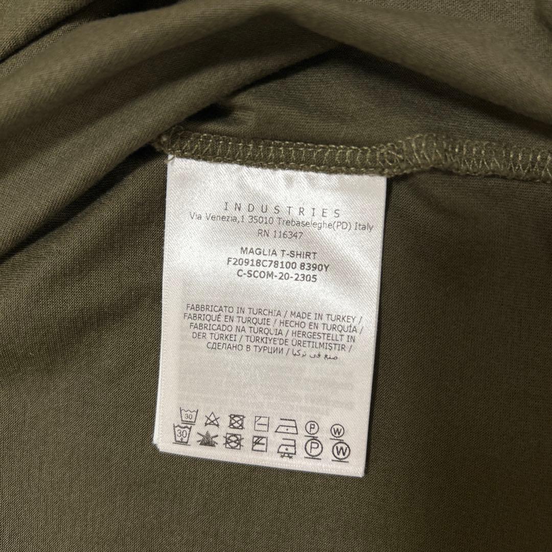 【美品】MONCLER カーキ　ダブルワッペン　Tシャツ Lサイズ