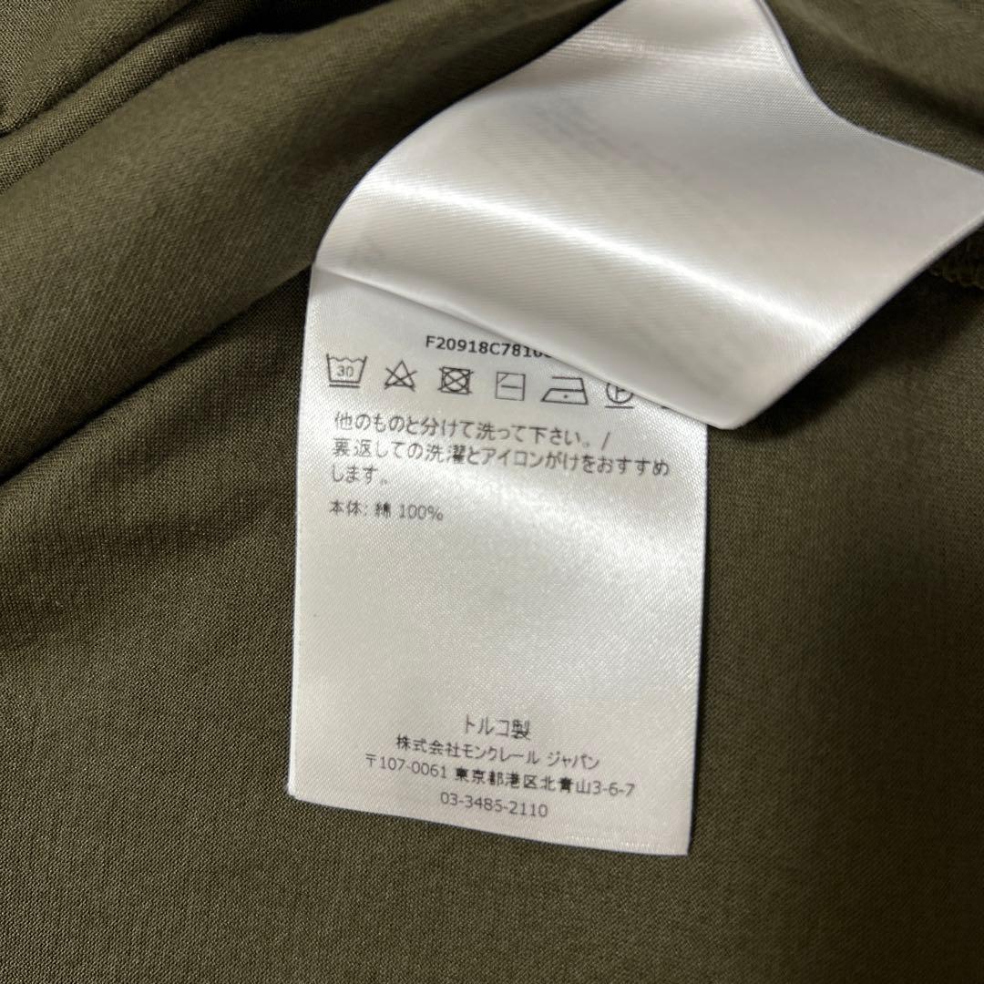 【美品】MONCLER カーキ　ダブルワッペン　Tシャツ Lサイズ