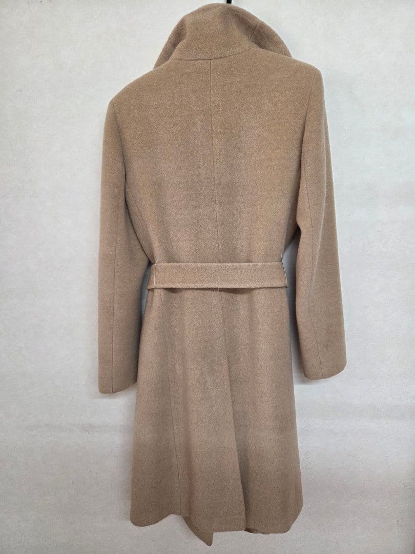 Max Maraマニュエラ系ベルテッドコート キャメル38女優襟ヴァージンウール