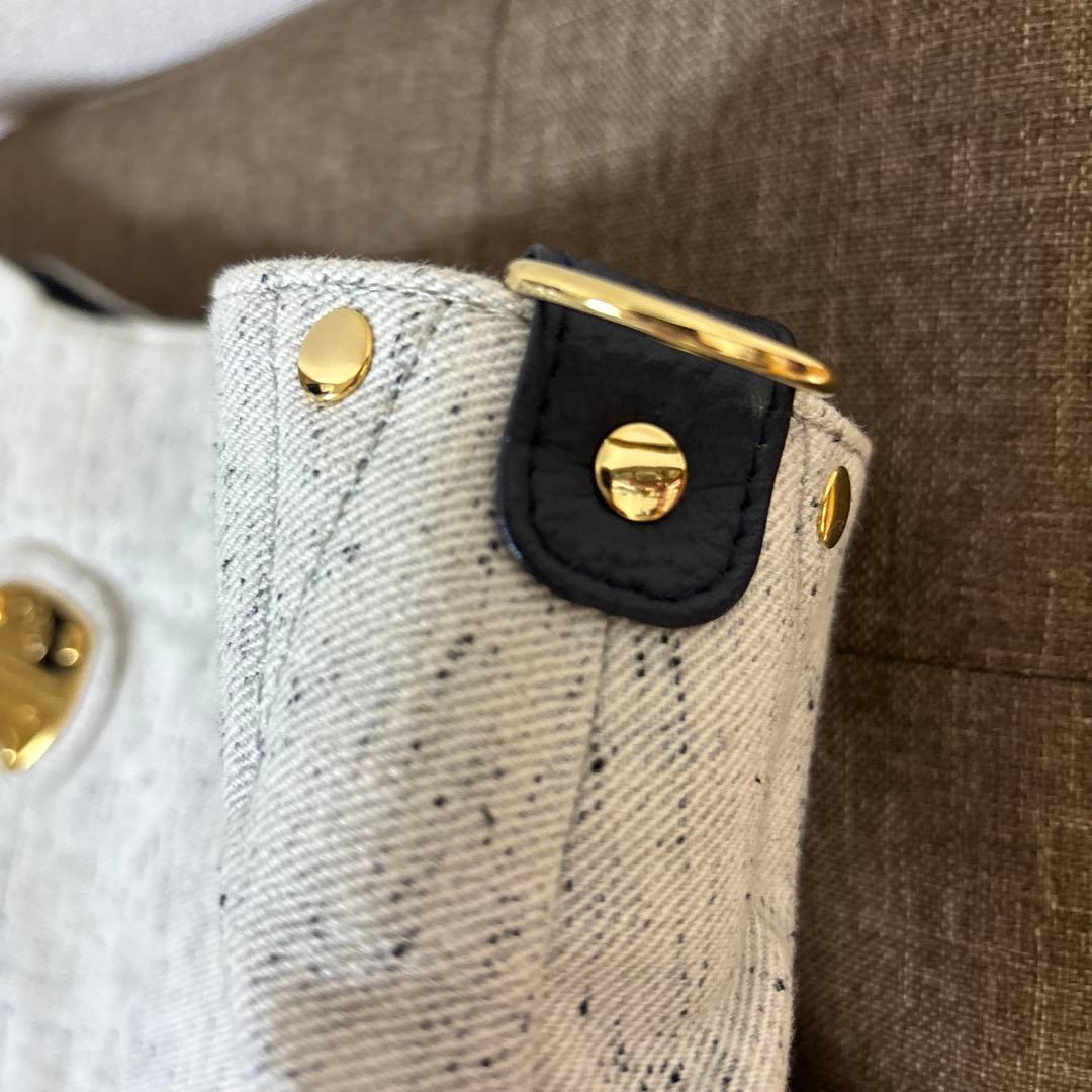 美品ATAOアタオ　エルヴィ2way ショルダーバッグ　ホワイトデニム