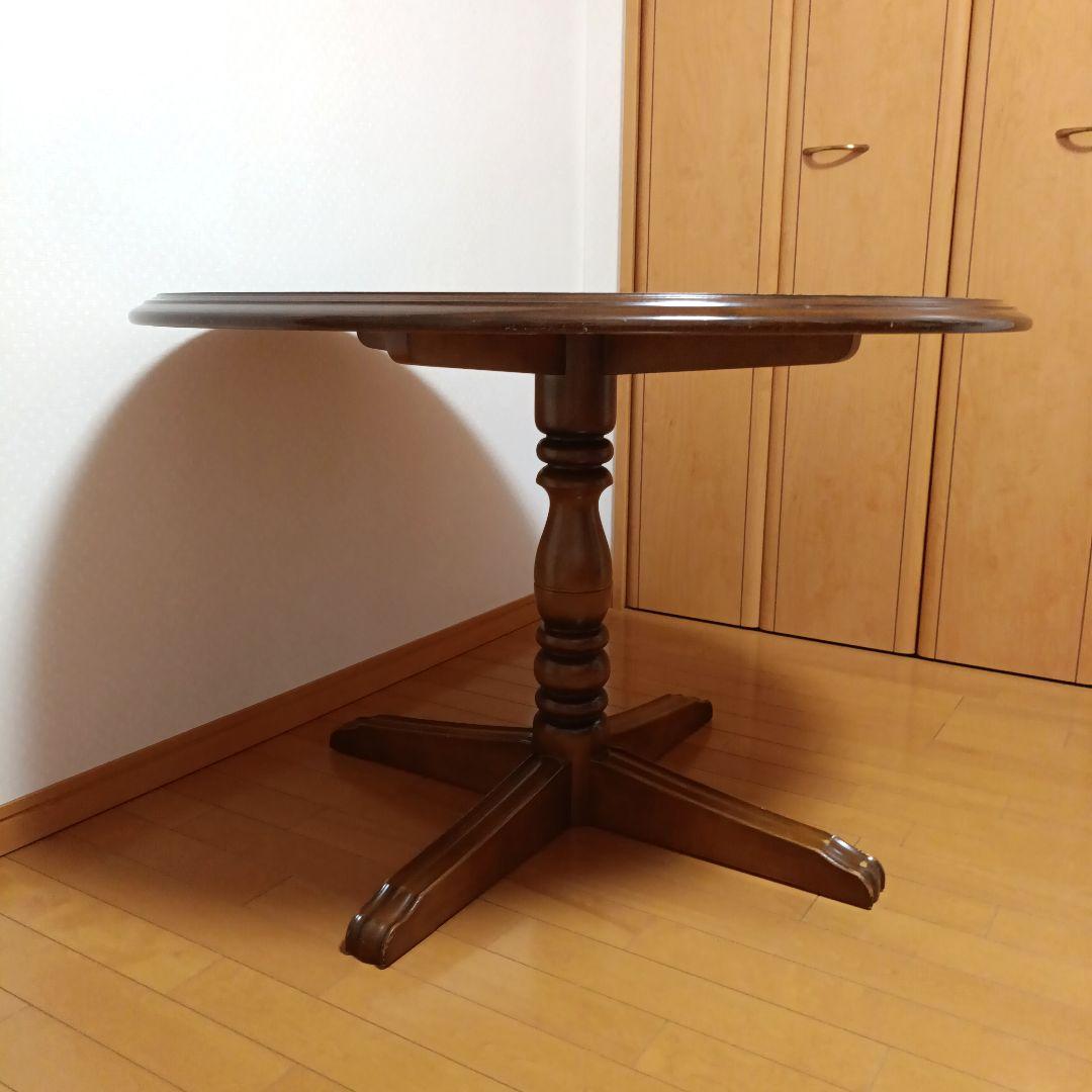 カリモク　コロニアル　ダイニングテーブル　ラウンド　円卓　レトロ　ヴィンテージ