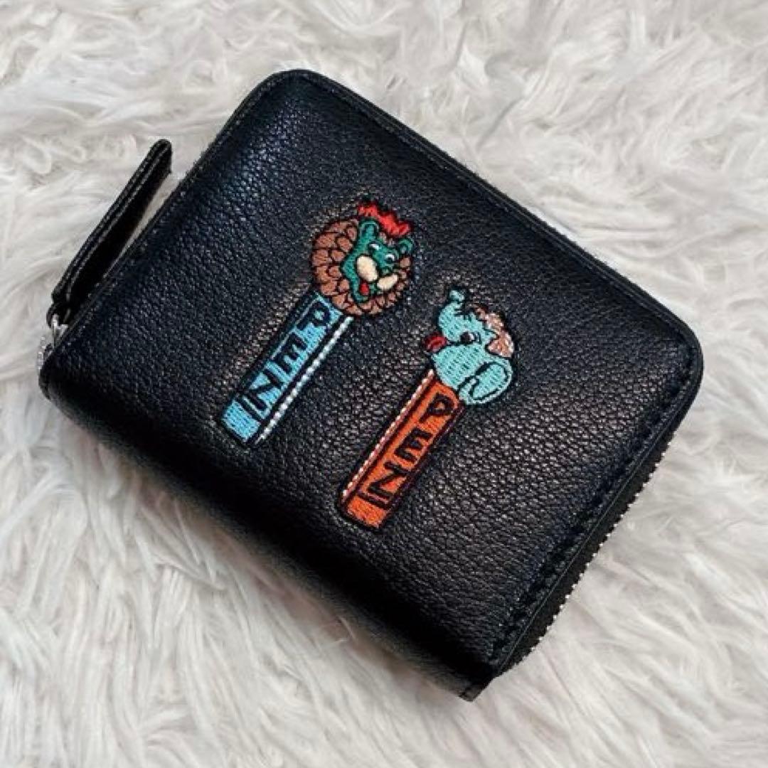 【美品】「PEZ×perche×ear」コラボジャバラ折り財布　黒