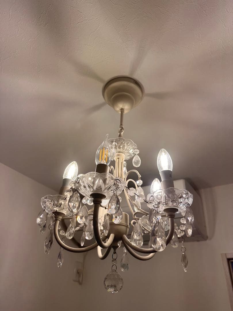 ホワイトクリスタルシャンデリア 4灯