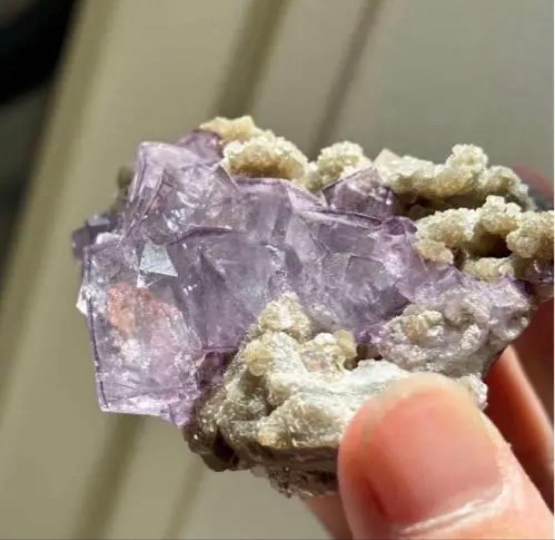 中国　ヤオガンシャン産　ブルー　パープル　フローライト　原石　鉱物標本