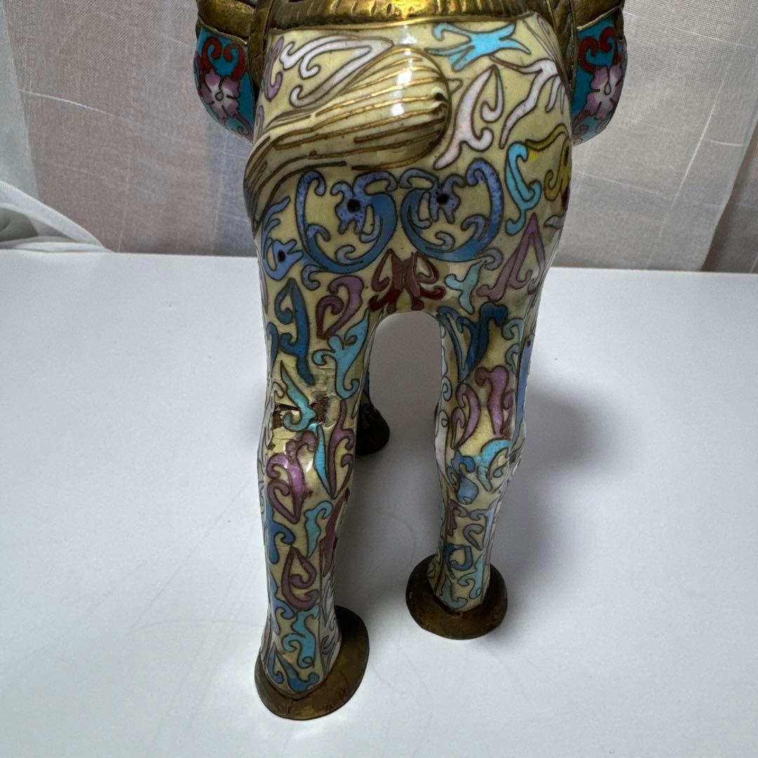 19世紀 景泰藍（七宝焼き）駱駝 置物 インテリア 骨董 アンティーク 美品