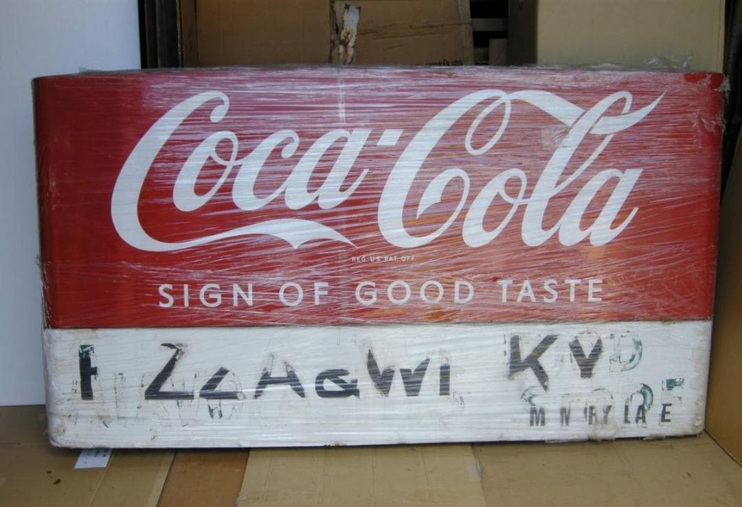 *ＢＩＧ　コカ・コーラ　【ホーロー/アール 両面看板】　ビンティージ・レア-