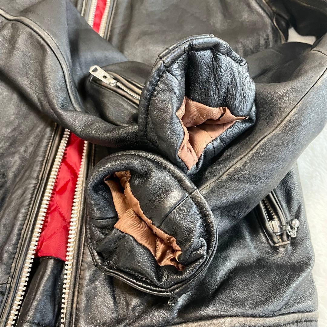 ✨️希少ダメージ加工✨️ナノユニバース　シングルライダース　キルティング　黒