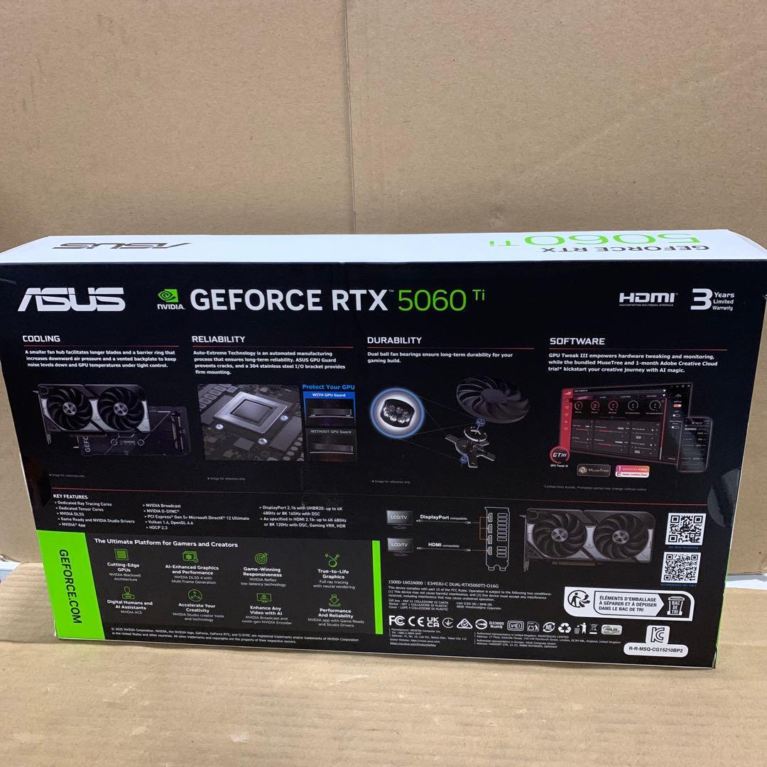 新品ASUS NVIDIA GeForce RTX 5060 Ti 16G