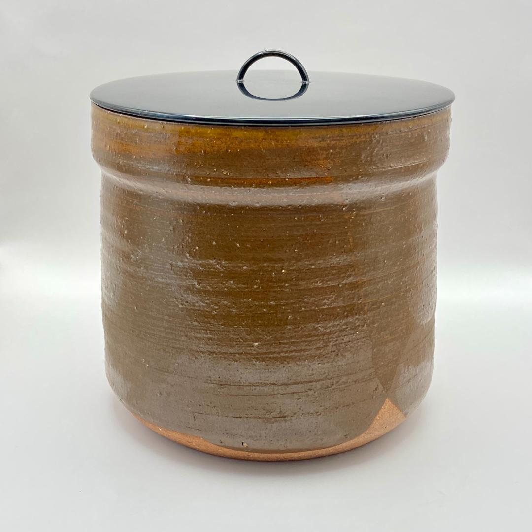 一重口水指 信楽焼 渋紙手　西尾香舟　共箱入　茶道具　茶器　伝統工芸品