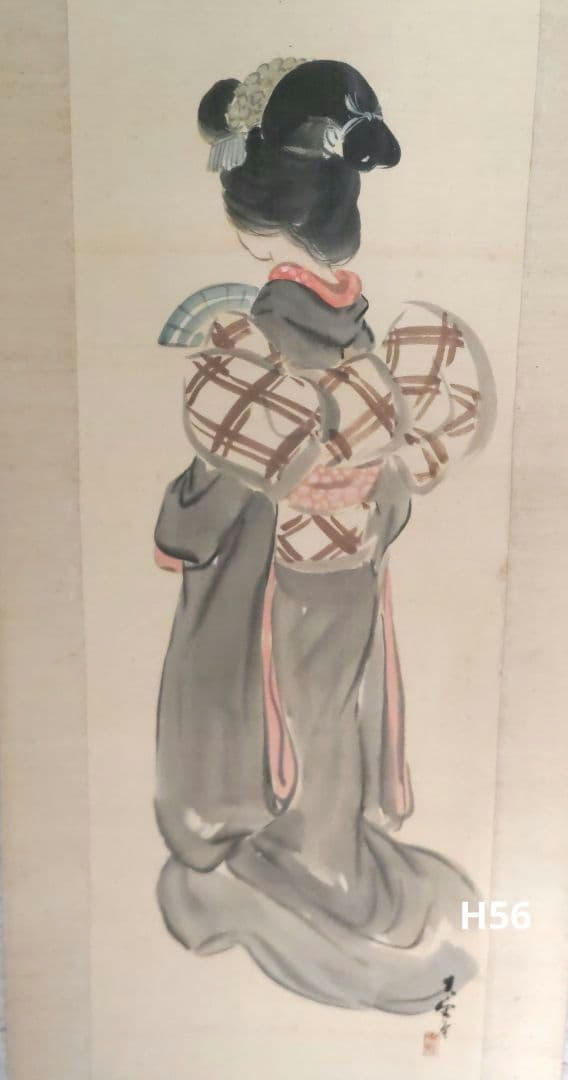 後姿美人画掛軸　H56