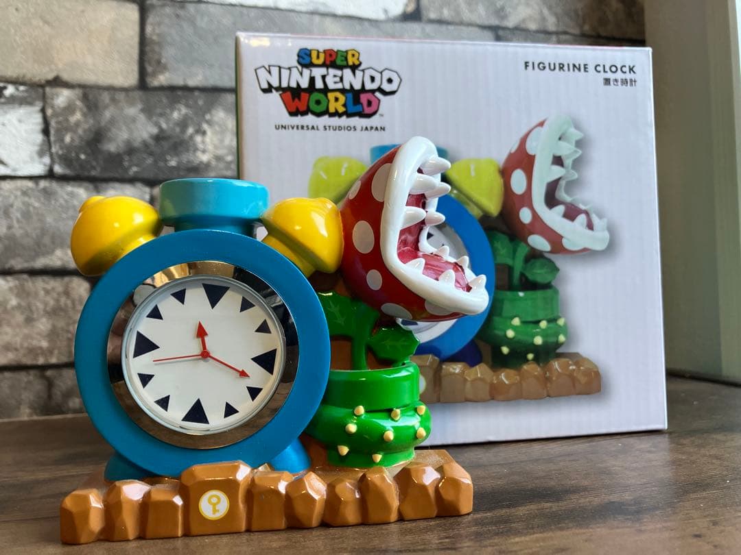 マリオ　置き時計　パックンフラワー　usj　フィギュアクロック