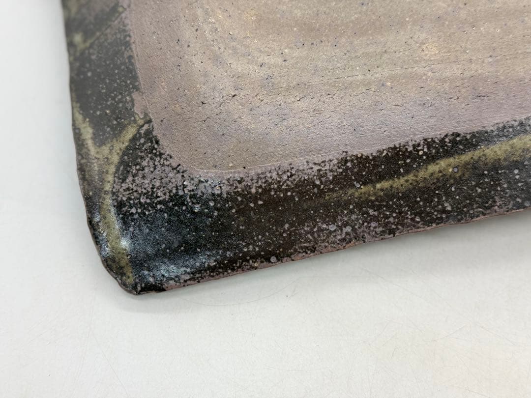 坂田甚内作　灰釉波紋長皿　懐石料理　送料込み250611