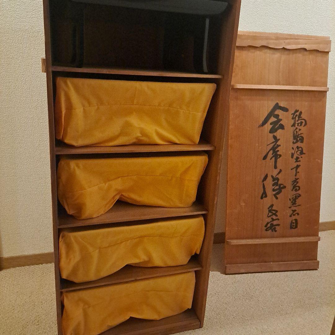 【輪島塗　(黒)石目乾漆　会席膳×5客】大極上本堅地　大雅堂　バラ売り相談可