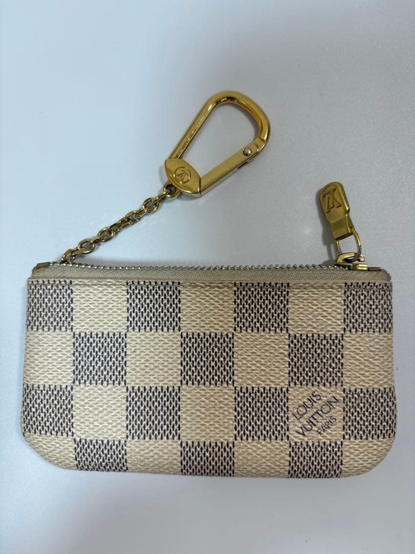 【美品】ルイヴィトン ポシェット クレ ケース ダミエ アズール