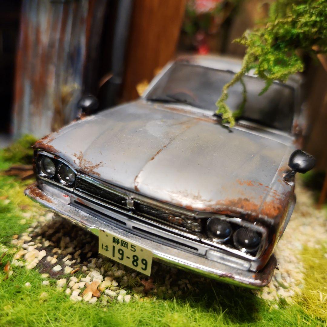 昭和　レトロ　ガレージ　1/24 プラモデル　ハコスカ　GT-R　 ジオラマ